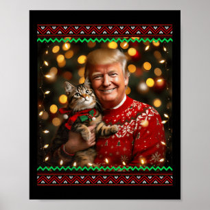 Lårt Katt Lover-julsöt Trump Ugly Chris Poster