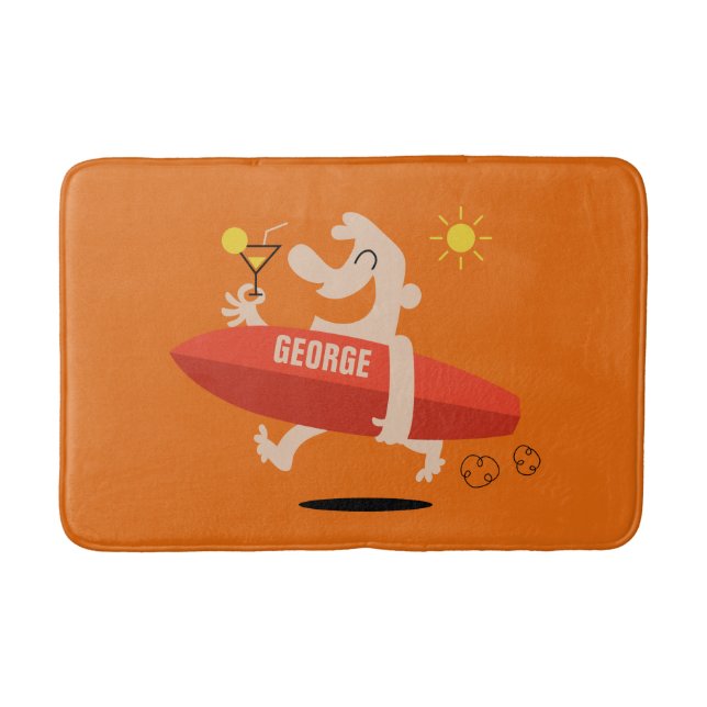 Lårt Surfer med Cocktail-märkta badkar Badrumsmatta (Framsidan)