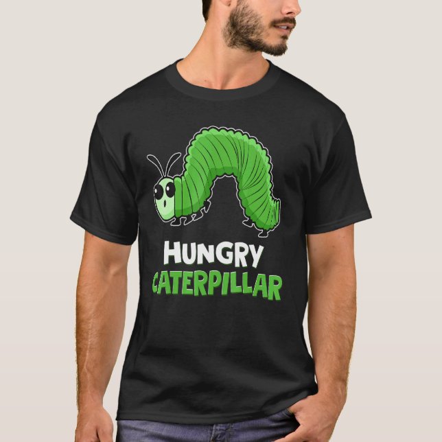 Larv kryper Moth Fjäril Bina Bug Hungrig Caterp T Shirt (Framsida)