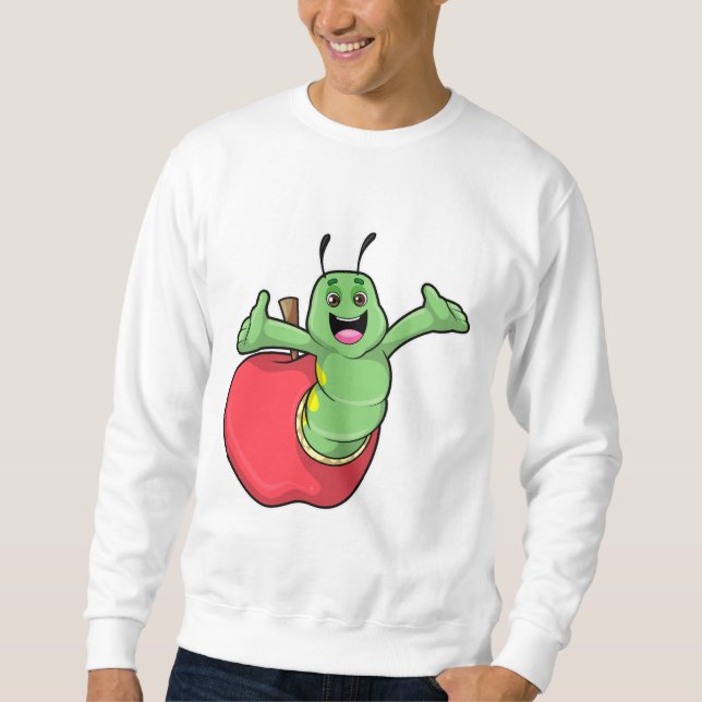Larv med äpple lång ärmad tröja (Framsida)