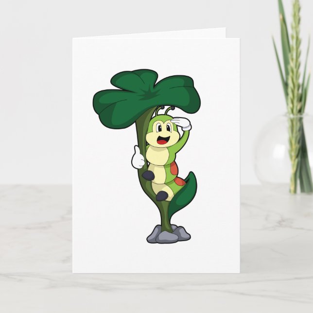 Larv med blad kort (Framsida)