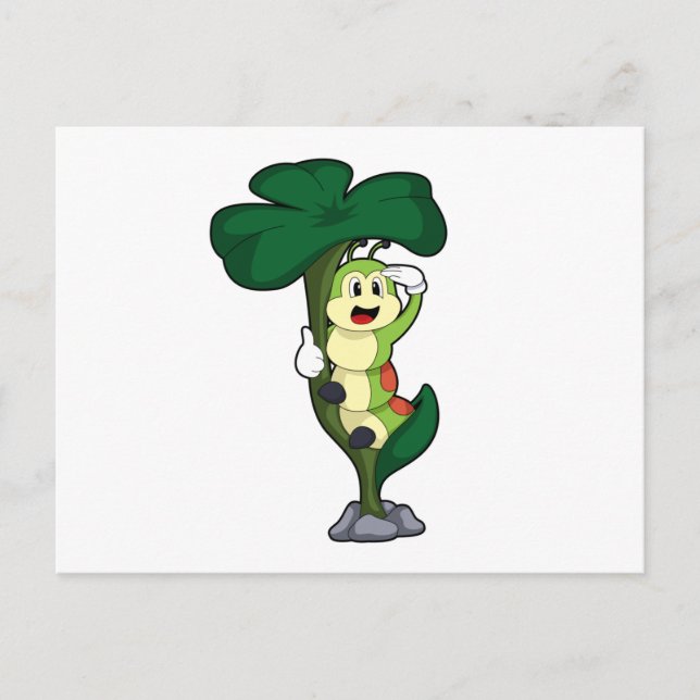 Larv med blad vykort (Framsida)