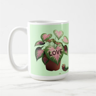 Larv och hjärtformade blad kaffemugg