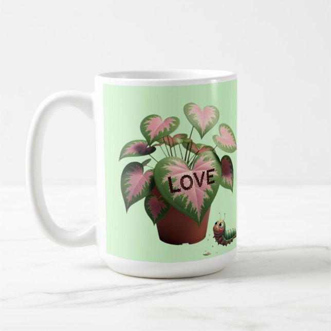 Larv och hjärtformade blad kaffemugg (Vänster)