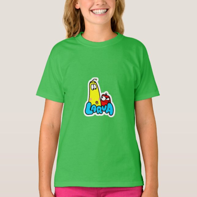 larva tecknad Sticker T Shirt (Framsida)