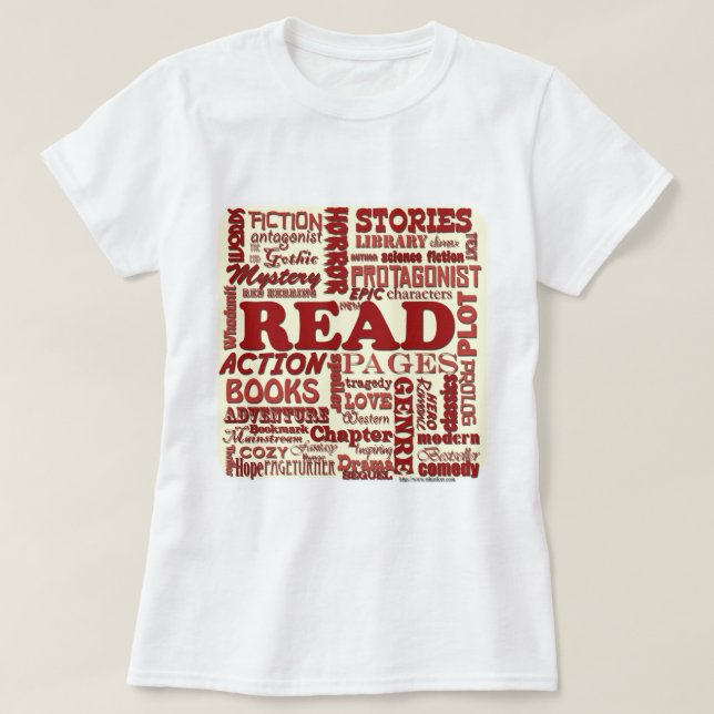Läs alla om det som är rött! tee (Design framsida)