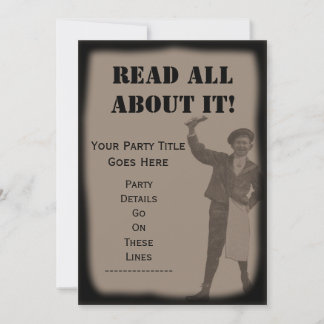 LÄS ALLT OM DET! Tidningsrubrik Party Inbjudan