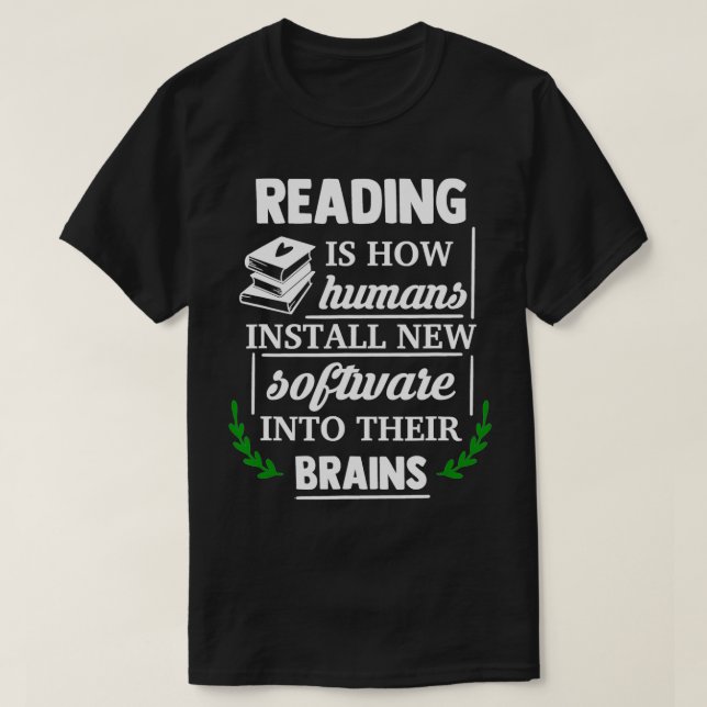 Läs är hur människor installerar ny software i t shirt (Design framsida)