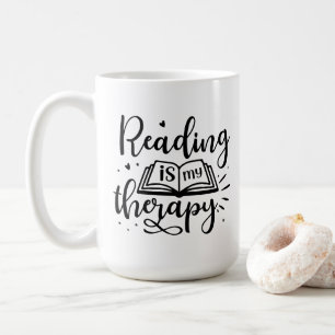 Läs är min terapi Bok Älskare Kaffemugg