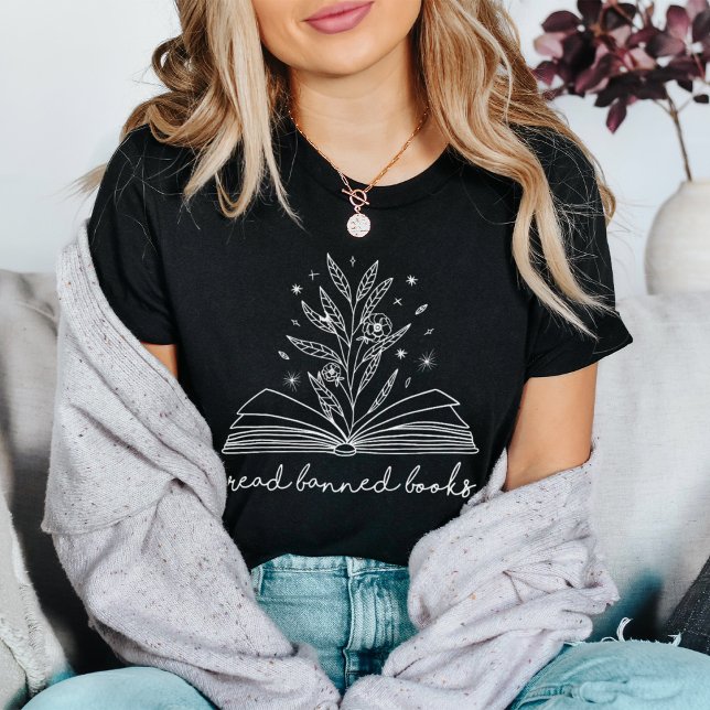 Läs Bannad Bokar blooming Blommigt Bok T Shirt (Skapare uppladdad)