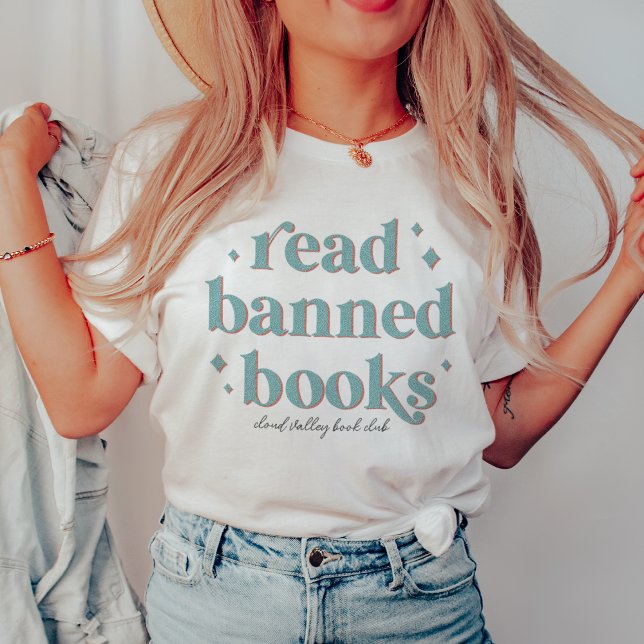 Läs Bannad Bokar Retro Leting-Personlig T Shirt (Skapare uppladdad)