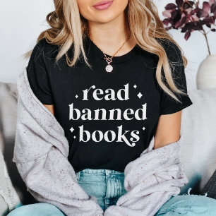Läs Bannad Bokar Retro Lettering T Shirt