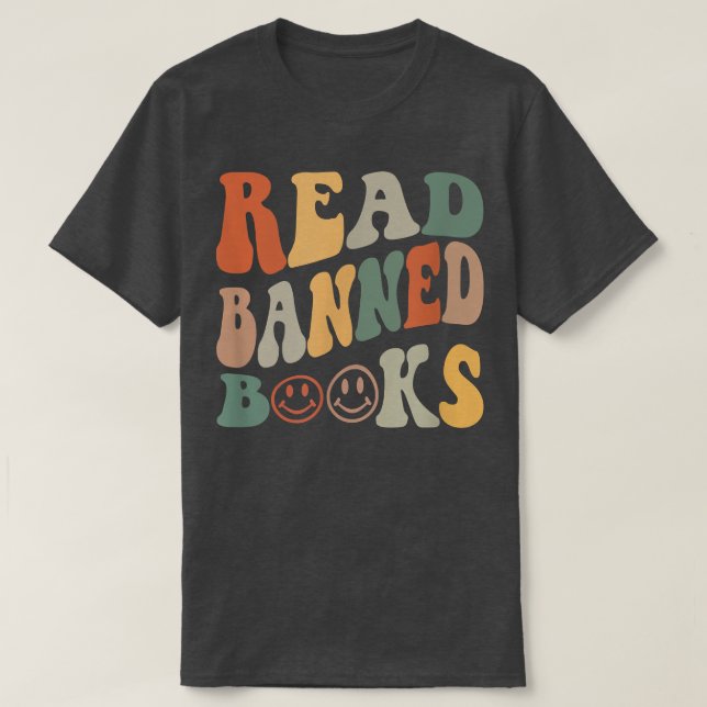 Läs bannannannad Bokar Funny Bok Älskare Retro T Shirt (Design framsida)