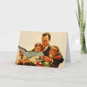 Läs- barn för vintagefars dagkort 40-tal kort