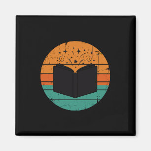 Läs barnböcker rolig vintage retro män magnet