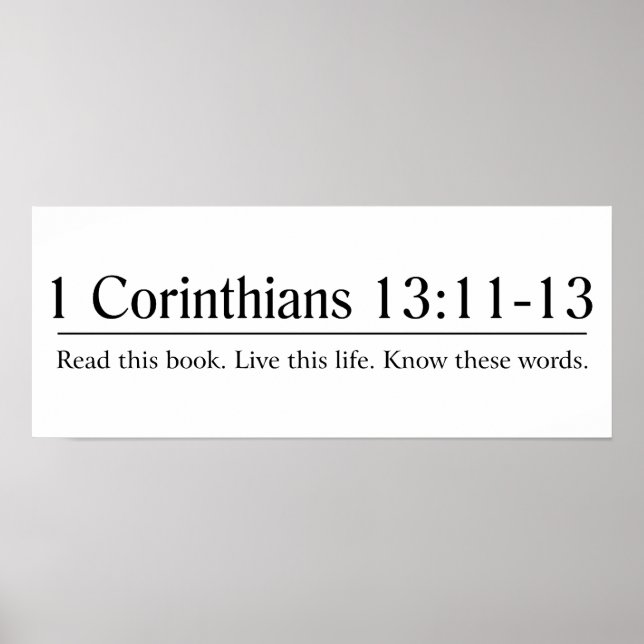 Läs bibeln 1 Corinthians 13:11-13 Poster (Framsidan)