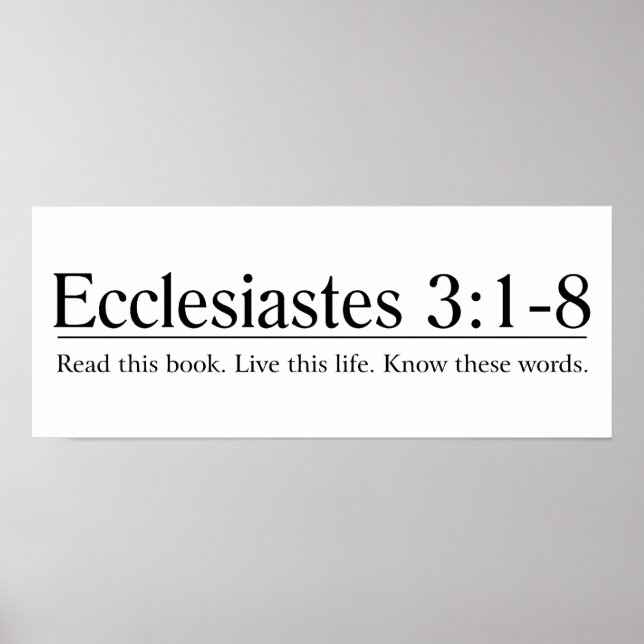 Läs bibeln Ecclesiastes 3:1-8 Poster (Framsidan)
