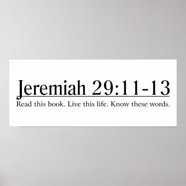 Läs bibeln Jeremiah 29:11-13 Poster (Framsidan)
