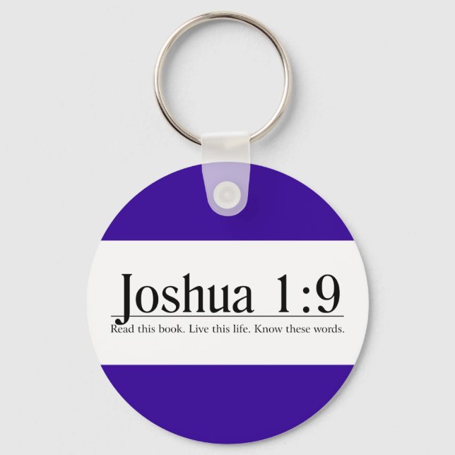 Läs bibeln Joshua 1:9 Nyckelring (Framsida)