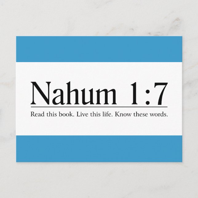 Läs bibeln Nahum 1:7 Vykort (Framsida)