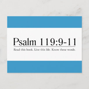 Läs bibeln Psalm 119:9-11 Vykort