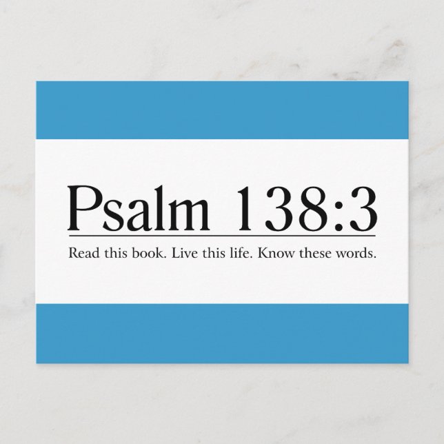 Läs bibeln Psalm 138:3 Vykort (Framsida)