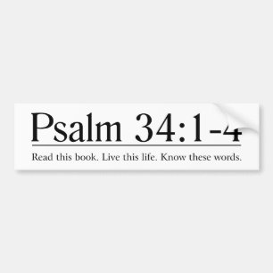 Läs Bibeln Psalm 34:1-4 Bildekal