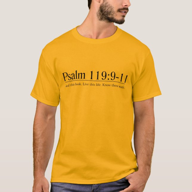 Läs bibelPsalm119:9 - 11 Tee Shirt (Framsida)