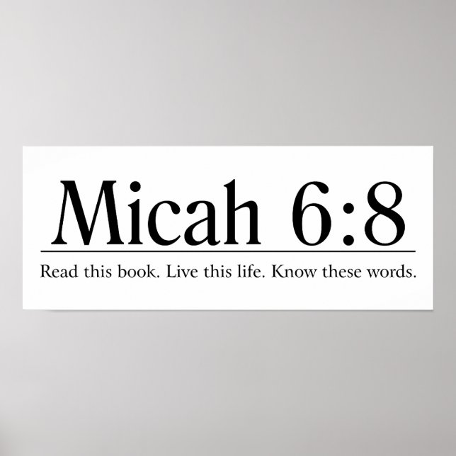 Läs Bible Micah 6:8 Poster (Framsidan)