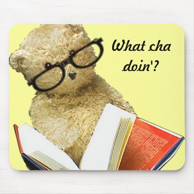 Läs- björn - mousepad musmatta (Framsidan)