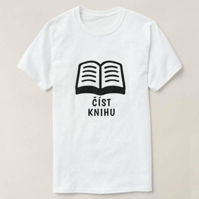 Läs bok på tjeckiska t shirt (Design framsida)