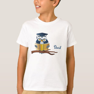 Läs- bok Personalizable för smart uggla T Shirt
