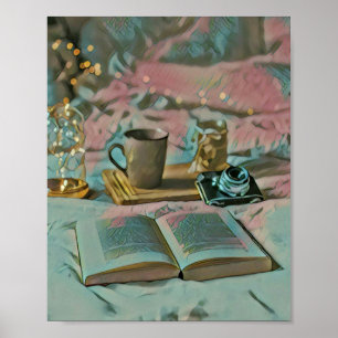 Läs Bokar, Drick kaffe Poster