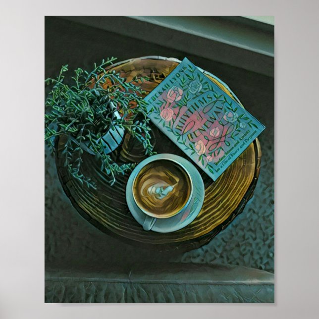 Läs Bokar, Drick kaffe Poster (Framsidan)