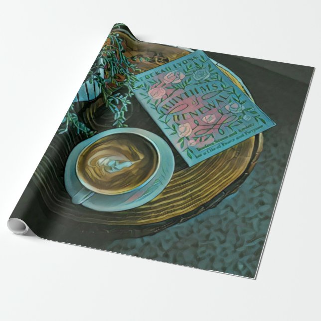 Läs Bokar, Drick kaffe Presentpapper (Utrullad)