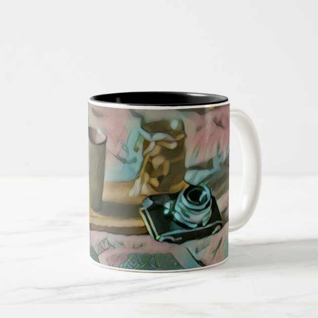 Läs Bokar, Drick kaffe Två-Tonad Mugg (Framsida höger)