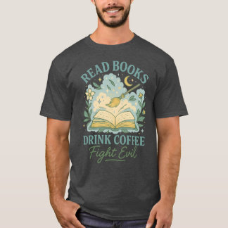 LÄS BOKAR DRINK COFFEE T SHIRT