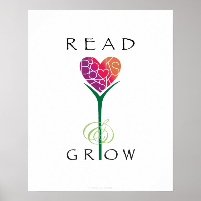 Läs Bokar Grow Poster (Framsidan)