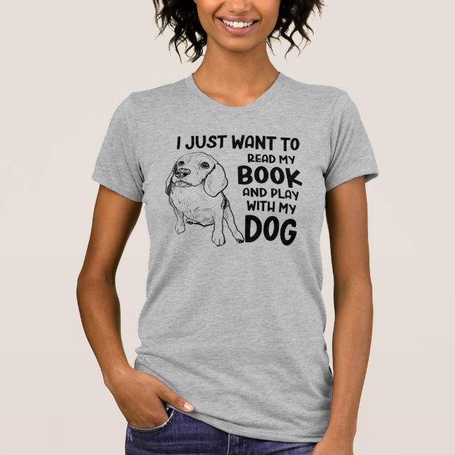 Läs Bokar Play med Hund Lärare T Shirt (Framsida)