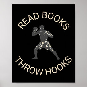 Läs Bokar Throw Krok Boxing Literacy Shirt Poster