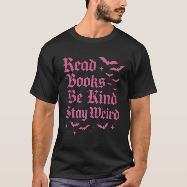 Läs Bokar - var vänlig - håll Konstigen T Shirt (Framsida)