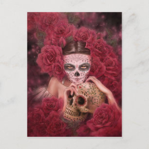 Las Calaveras Mörk Fantasy-vykort Vykort