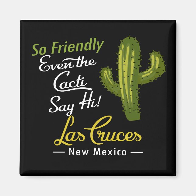 Las Cruces Cactus Funny Retro Magnet (Framsidan)