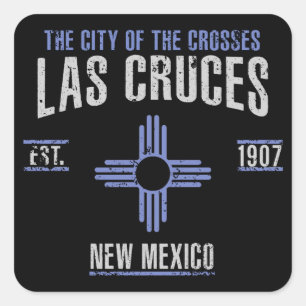 Las Cruces Fyrkantigt Klistermärke