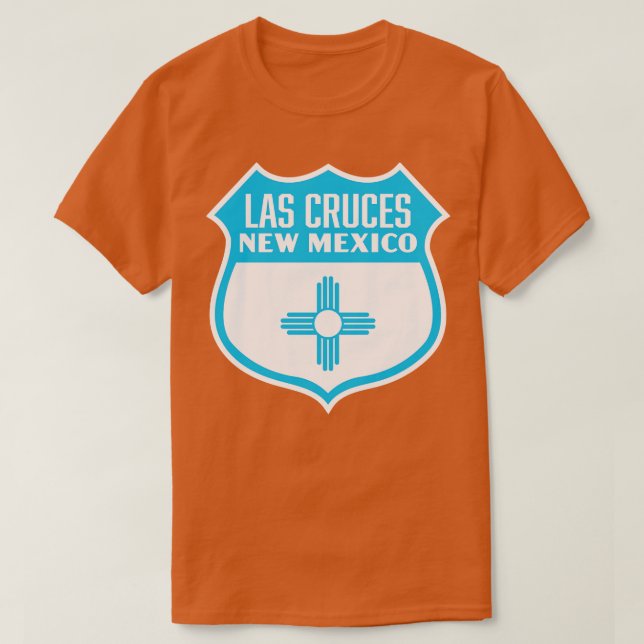 Las Cruces New mexico Retro Flagga Shield Blue T Shirt (Design framsida)