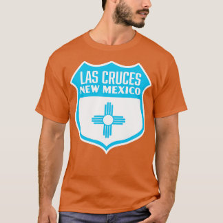 Las Cruces New mexico Retro Flagga Shield Blue T Shirt