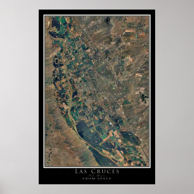 Las Cruces New mexico Satellite Art Poster (Framsidan)