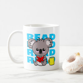 Läs: Cute Koala Reading Bok & Coffee Mugg