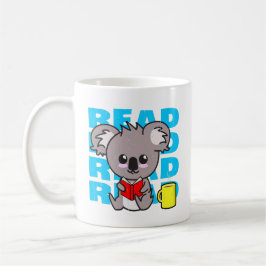 Läs: Cute Koala Reading Bok & Coffee Mugg