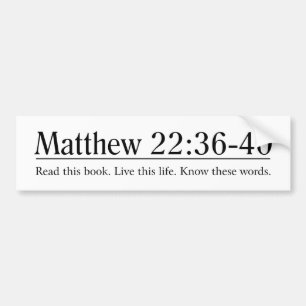 Läs den bibelMatthew 22:36 - 40 Bildekal
